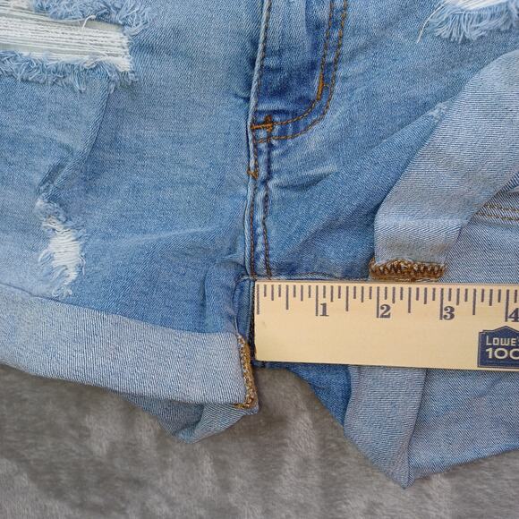Kancan Distressed Denim Jean Shorts Women's W7 27 Blue High Waist Cuffed KC7082L - Picture 13 of 13